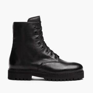 Thursday Boot Company Black Leather Women's Combat Boots